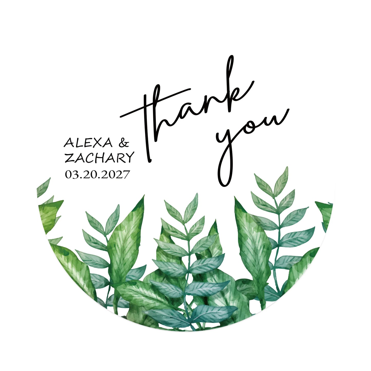 100 Pcs Personalized Round Label Stickers Custom Stickers of Name Date Thank You,for Bridal Shower Wedding Party Favors