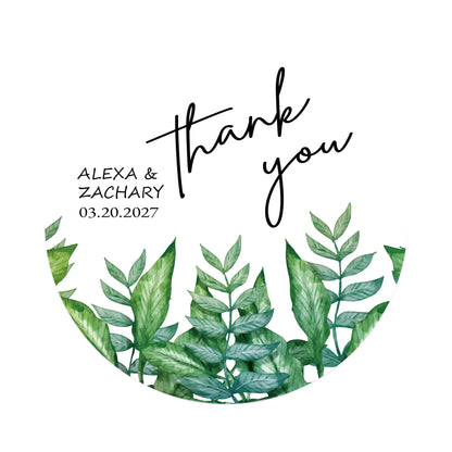100 Pcs Personalized Round Label Stickers Custom Stickers of Name Date Thank You,for Bridal Shower Wedding Party Favors