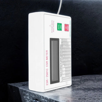Capacitor ESR DCR Tester Circuit Tester Electrical Testing Meter With Test Leads Clip Battery Smart Shutdown Function