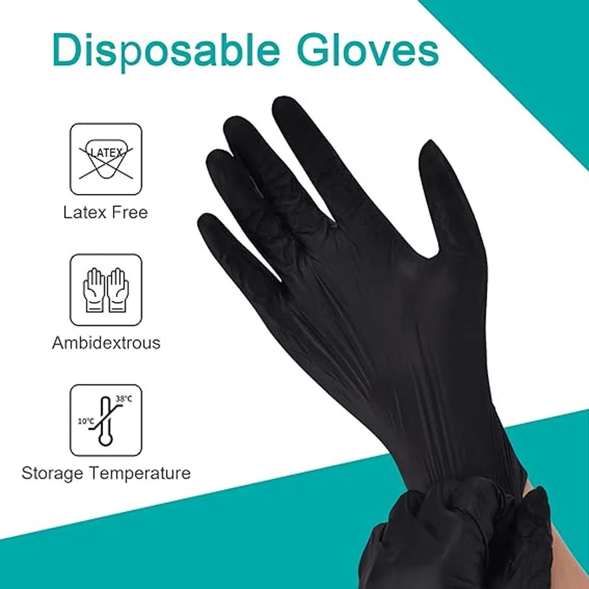 100/50/20PCS Bagged Black Pvc Nitrile Disposable Cleaning Gloves Waterproof Kitchen Cleaning Tattoo Hairdressing Gloves S/M/L/Xl