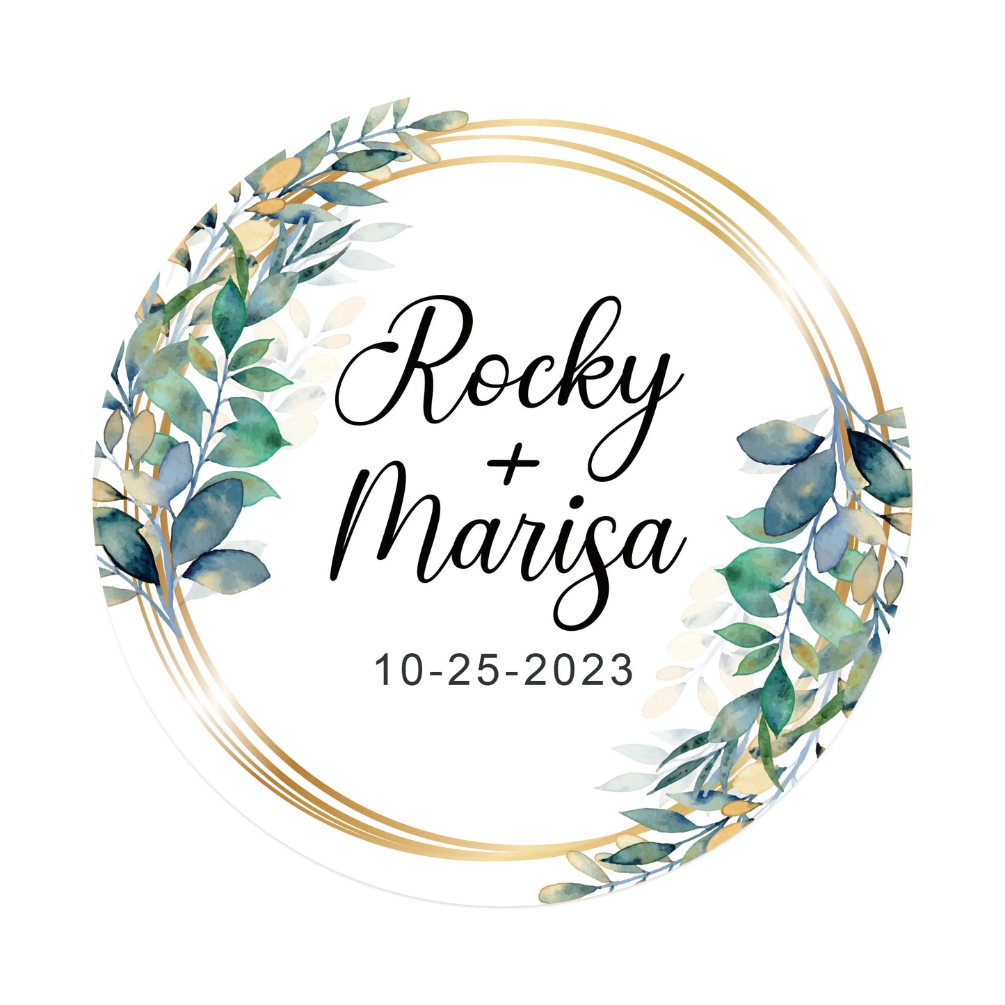 100 Pcs Personalized Round Label Stickers Custom Stickers of Name Date Thank You,for Bridal Shower Wedding Party Favors