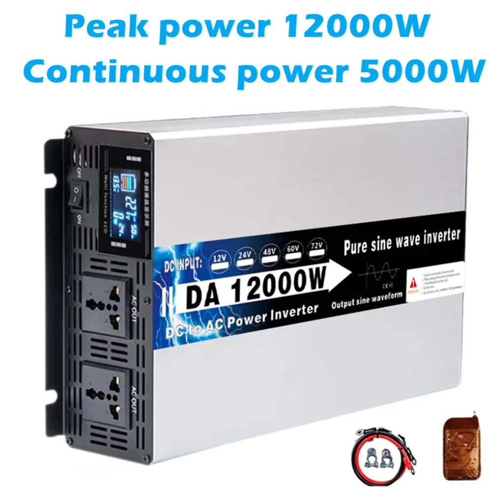 Solar inversor 10000W 12000W 24v 110v 220v Onda Pura Power Pure Sine Wave Inverter 12v Inversores Solares Voltage Car Converter