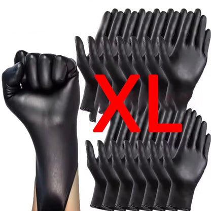 100/50/20PCS Bagged Black Pvc Nitrile Disposable Cleaning Gloves Waterproof Kitchen Cleaning Tattoo Hairdressing Gloves S/M/L/Xl