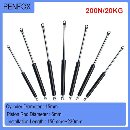 1PC 150-230mm 20kg/200N Car hydraulic Lift Support Gas Strut Hydraulic Spring Hinge Kitchen Cupboard Hinge Furniture Hardware