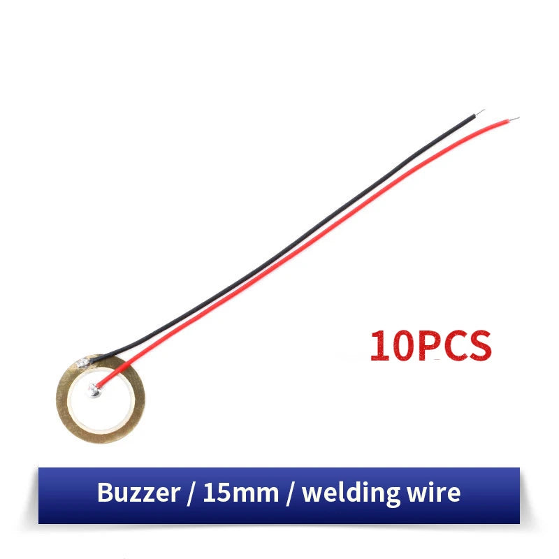 10/20PCS Piezoelectric Ceramic Wafer Plates Piezo Diameter 12MM 15MM 18MM 20MM 27MM 35MM 50MM with Wire for Buzzer Loudspeaker