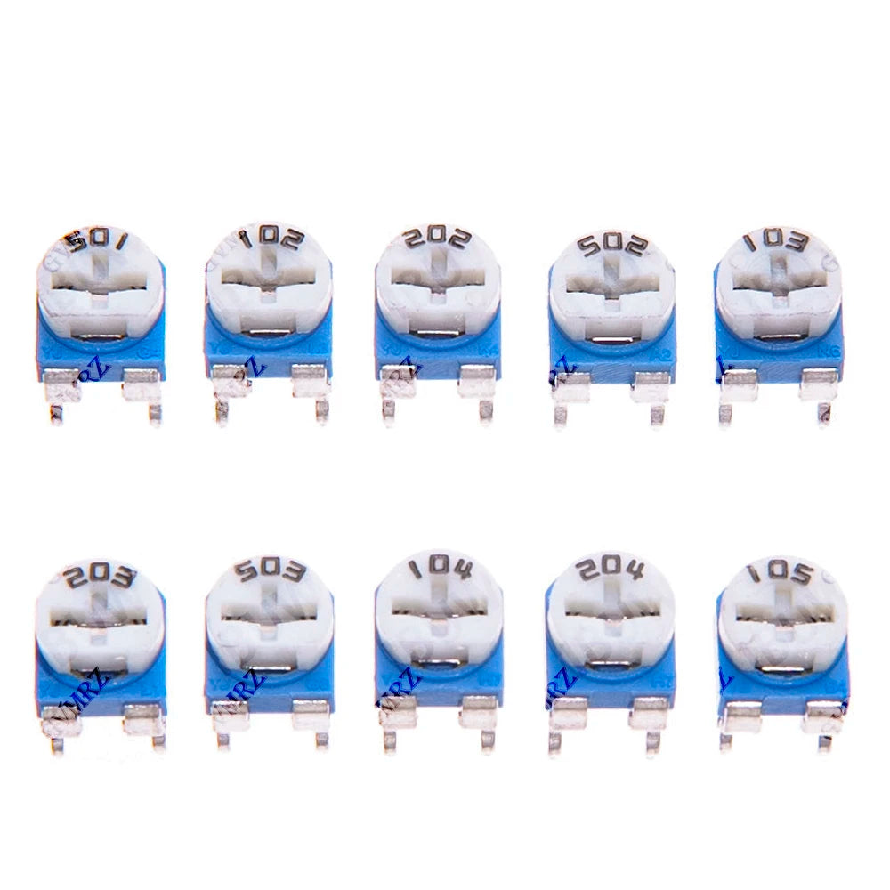12Values Each 100R-1M 1k 2k 5k 10k 20k 50k 1PCS RM065 Adjustable Resistor Horizontal Potentiometer Pack 100k 200k 100R 1M