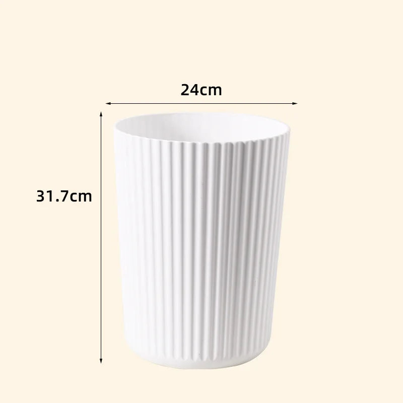 Trash Can Plastic Wastebasket Round Garbage Container Bin for Bathroom Kitchen Bedroom Home Office College Dorm