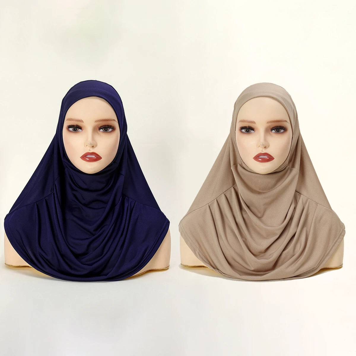 2/Pcs Crystal Hemp Wrinkle Hijab Instant Hijab Muslim Innerscarf For Woman Under Cap Hat Lady Solid Soft Headscarf Modal Jersey