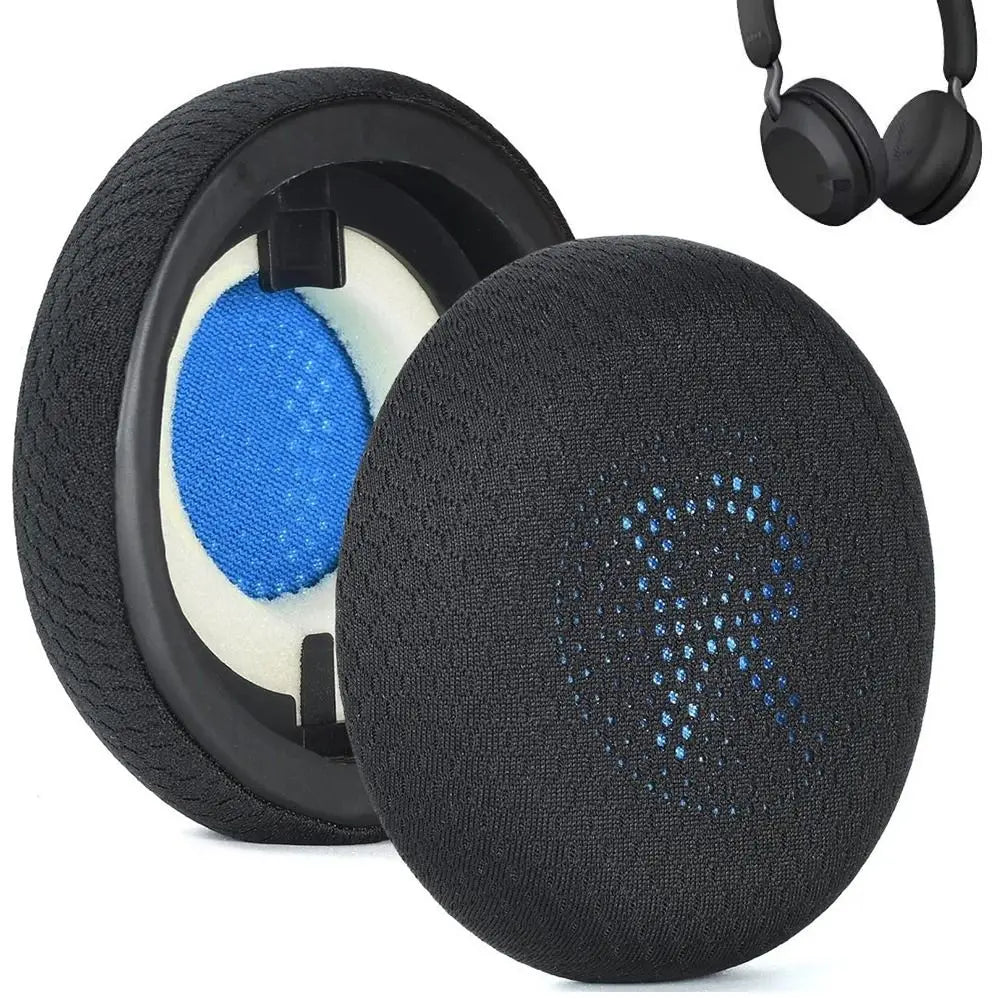1 pair Replacement Headphone Ear Pads Football Mesh Sponge Foam Headset Earmuff for Jabra Elite 45h Evolve2 65 UC