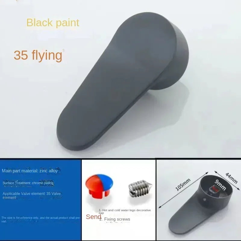 Black Faucet Switch Handle Mixing Valve Spool Handle Basin Kitchen Shower Hot and Cold Faucet Repair Accessories