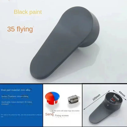 Black Faucet Switch Handle Mixing Valve Spool Handle Basin Kitchen Shower Hot and Cold Faucet Repair Accessories
