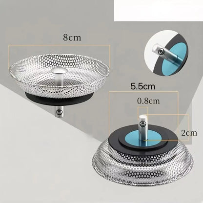 Waste Plug Sink Strainer Stainless Steel Basin Drain Filter Shower Floor Sewer Mesh Hair Catcher Kitchen Bathroom Accessories
