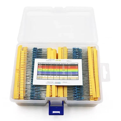 2600pcs Metal Film Resistors Assorted Pack 130 Values 1/4W 0.25W 1% Fixed Resistor Kit Set for Electronics DIY Projects