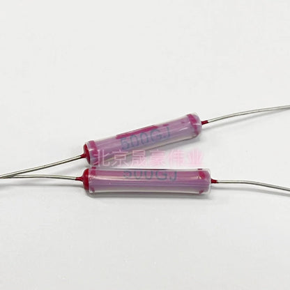 1Pcs RI40 high-voltage glass glazed resistor3W 50G 100G 200G 500G 1T 10T5% 5.3*28 non-inductive high-frequency Dahongpao ceramic