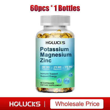 Potassium Magnesium Complex Supplement, Support Vascular, Bone, Heart, Muscle & Nerve Health, Boost Immune, Enhance Energy