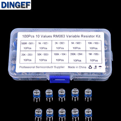10Values 100PCS RM063 Variable Resistor KIT 1K 10K 100K 5K 50K 500R 1M 2K 20K 200K