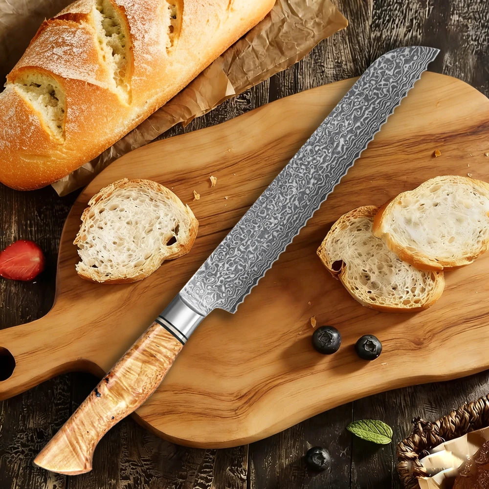 1/5PCS Knife Sets 67 Layer Damascus Super Steel Bread Paring utility Chef Santoku Cake Cook Super Sharp Kitchen Knife
