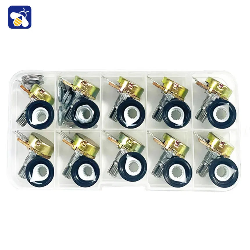 10 Kinds WH148 Single Potentiometer Kit Adjustable Resistor 1K/5K/10K/20K/50K/100K/250K/1M Slide Resistor With Switch Cap