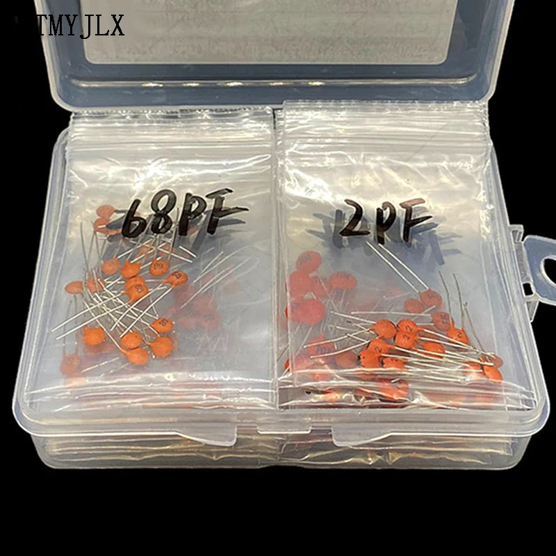 30Values 2pf-0.1uf 100nf Ceramic Capacitor Kit 2/3/5/10/22/30/33/47/68/82/100//220/330/470/680/pf/p Capacitors 1/1.5/2.2/3.3/NF