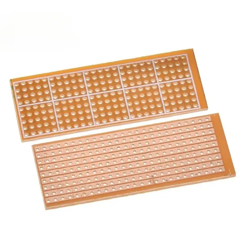 10PCS Stripboard PCB Board 2.5x6.4cm / 6.5x14.5cm Single Side Circuit Board DIY Universal Experiment Prototype Board for Arduino