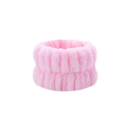 1/2/3Pcs Face Wash Absorbent Wristband Headband Hair Accessories Set Women Girls Coral Fleece Hair Bands Cuff Waterproof Bands