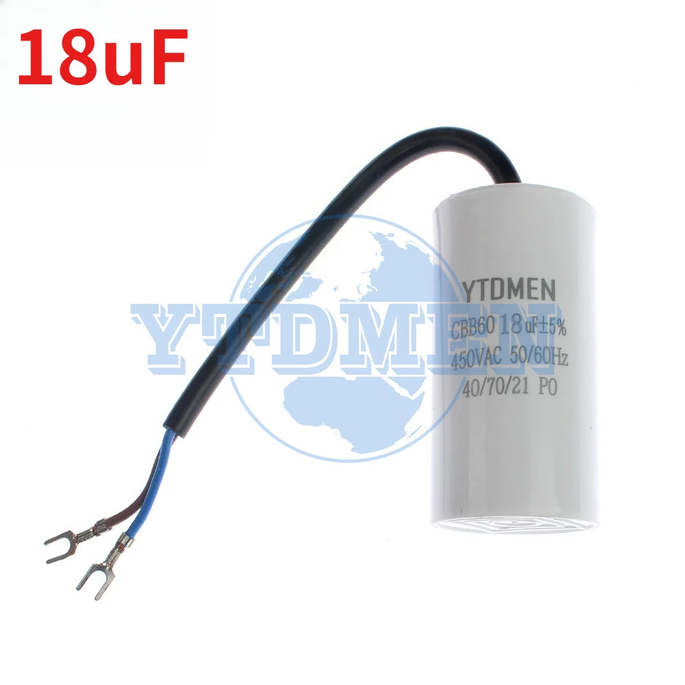 CBB60 Capacitor 450V AC Motor Run Capacitors 4UF 6UF 8UF 10UF 12UF 18UF 20UF 30UF 40UF 50UF 60UF for Washing Machine, Water Pump