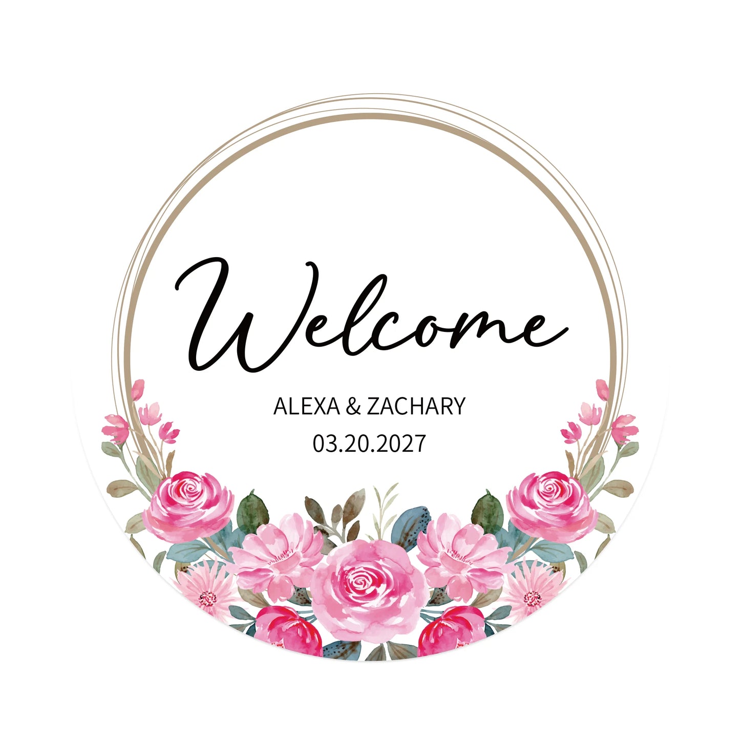 100 Pcs Personalized Round Label Stickers Custom Stickers of Name Date Thank You,for Bridal Shower Wedding Party Favors