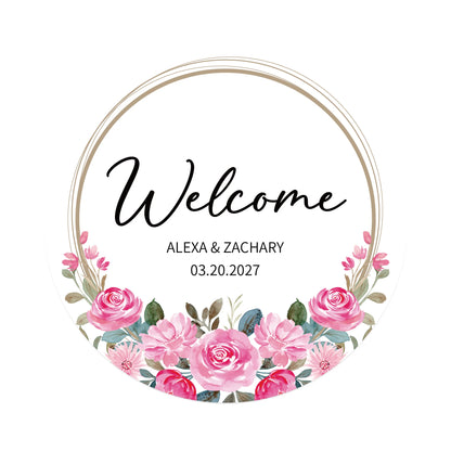 100 Pcs Personalized Round Label Stickers Custom Stickers of Name Date Thank You,for Bridal Shower Wedding Party Favors