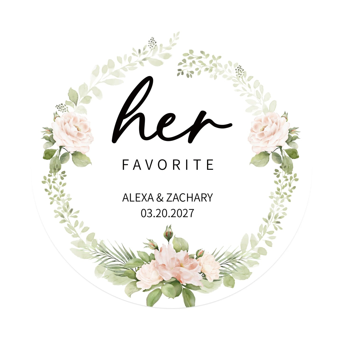 100 Pcs Personalized Round Label Stickers Custom Stickers of Name Date Thank You,for Bridal Shower Wedding Party Favors