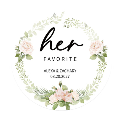 100 Pcs Personalized Round Label Stickers Custom Stickers of Name Date Thank You,for Bridal Shower Wedding Party Favors