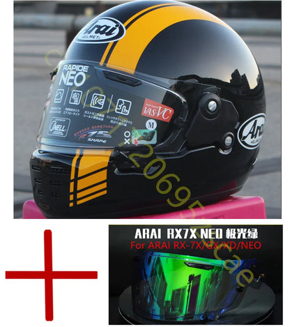 RAPIDE NEO Japanese Mode Full Face Helmet,For Harley Motorcycle And Cruise Motorcycle Protective Helmet,Bright Black Yellow