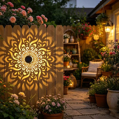Solar Powered Sunflower Wall Light Outdoor Garden Decorative Sconce Patio Fence Pathway Landscape Night Lighting for Home