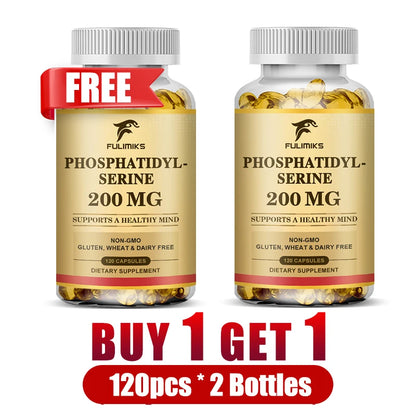 Buy 1 Get 1 Free! Advanced Phosphatidyl Serine Supplement, for Brain & Memory, Cortisol Manager for Stress Relief & Mental Focus