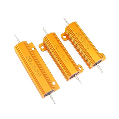 2 Set 10W/25W/50W/100W Load Resistor Aluminum Power Metal Shell Case Wirewound Resistor 0.1~10K Ohm 10 200 500 1K 10K Resistance