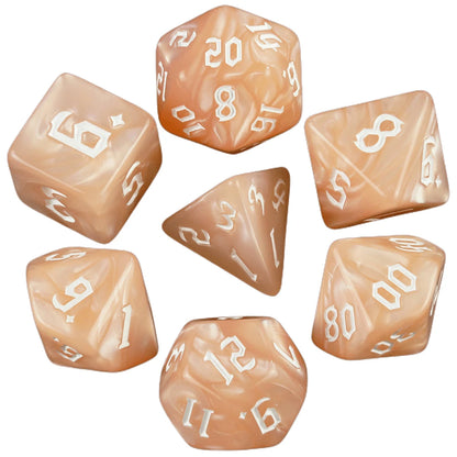 DND 7pcs Polyhedral Dice Set Pearl Swirl for Role Playing Table Games Party Supplies