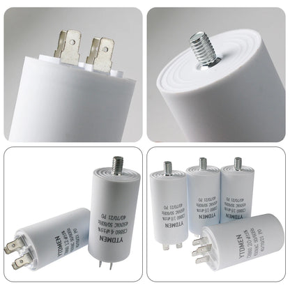 CBB60 Motor Capacitors with Screw Double Insert 450V AC Starting Capacitor 4uF~60uF capacitance for Air Compressor Water Pump