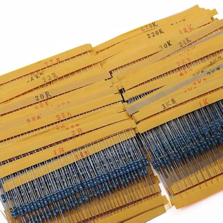 2600pcs Metal Film Resistors Assorted Pack 130 Values 1/4W 0.25W 1% Fixed Resistor Kit Set for Electronics DIY Projects