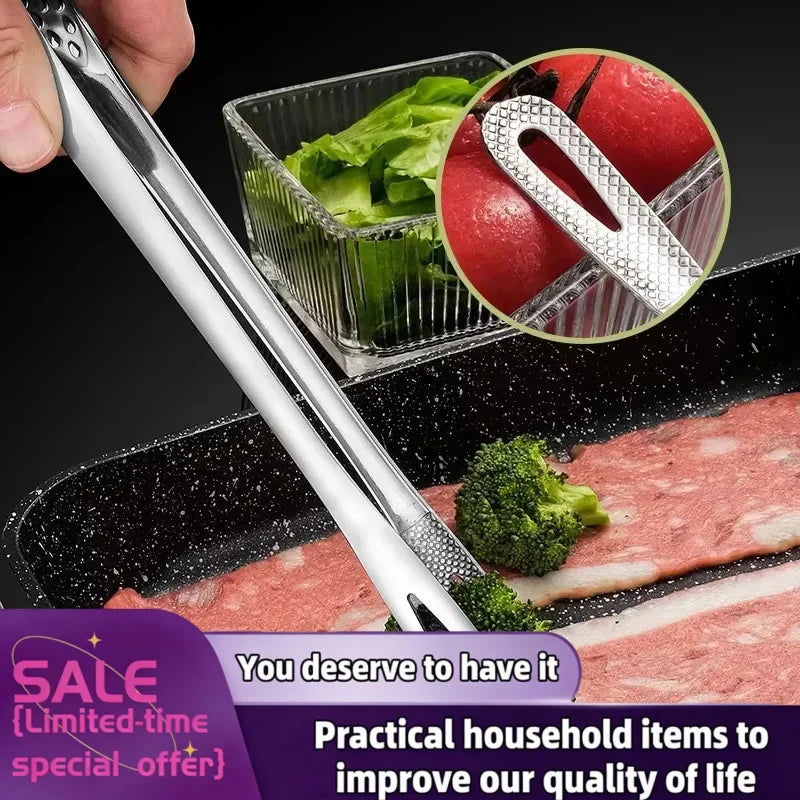 Stainless Steel Kitchen Tongs Clips Barbecue Tongs BBQ Grill Meat Tongs Cooking Tweezers for Food Utensils Kitchen Accessories