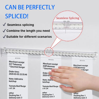 30cm-150cm Kitchen Takeaway Order Organizer Ticket Holder PVC Takeout Orders & Restaurant Tickets Rack for Office Cafes Pubs