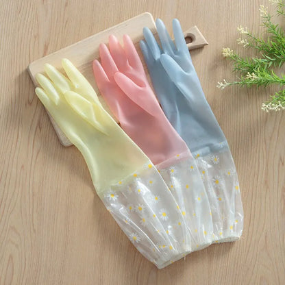 Waterproof Housework Cleaning Gloves Kitchen Cleaning Latex Household Dishwashing Laundry Gloves Wear Resistant Rubber Gloves