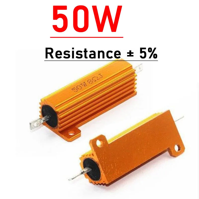5W- 100W Power Metal Resistor 1 ohm 2ohm 4ohm 8ohm 10ohm resistance Battery charge discharge decoder Amplifier test dummy Load