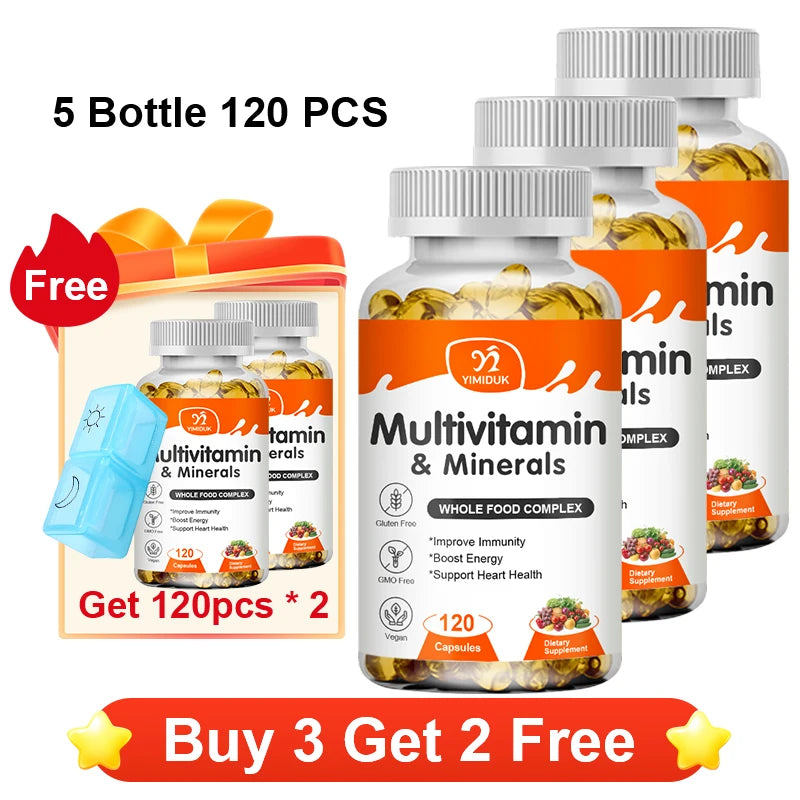Multivitamin & Minerals Supplement,with Probiotics, Supports Digestive Health, Immunity, Heart Function, Energy & Antioxidant