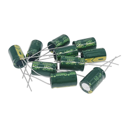 10/20pcs 450V 10UF Capacitor 10X17MM(0.39x0.67in) High Frequency Aluminum Electrolytic Capacitors for TV, LCD Monitor, Game