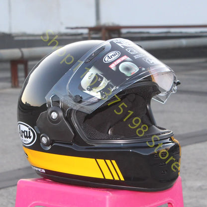 RAPIDE NEO Japanese Mode Full Face Helmet,For Harley Motorcycle And Cruise Motorcycle Protective Helmet,Bright Black Yellow