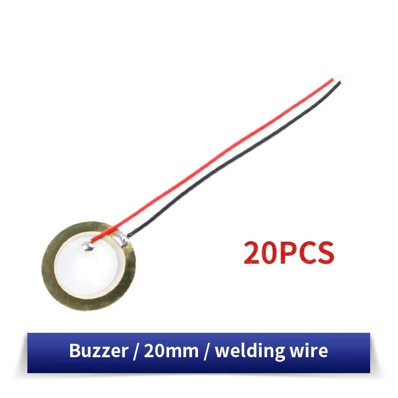 10/20PCS Piezoelectric Ceramic Wafer Plates Piezo Diameter 12MM 15MM 18MM 20MM 27MM 35MM 50MM with Wire for Buzzer Loudspeaker
