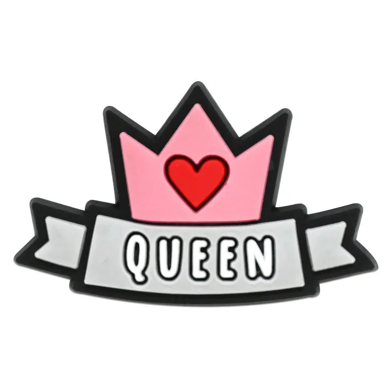 Cute Pink Power Shoe Charms Decoration for Crocs Pin Accessories Charms Bracelet Wristband DIY Shoe Women Party Gifts