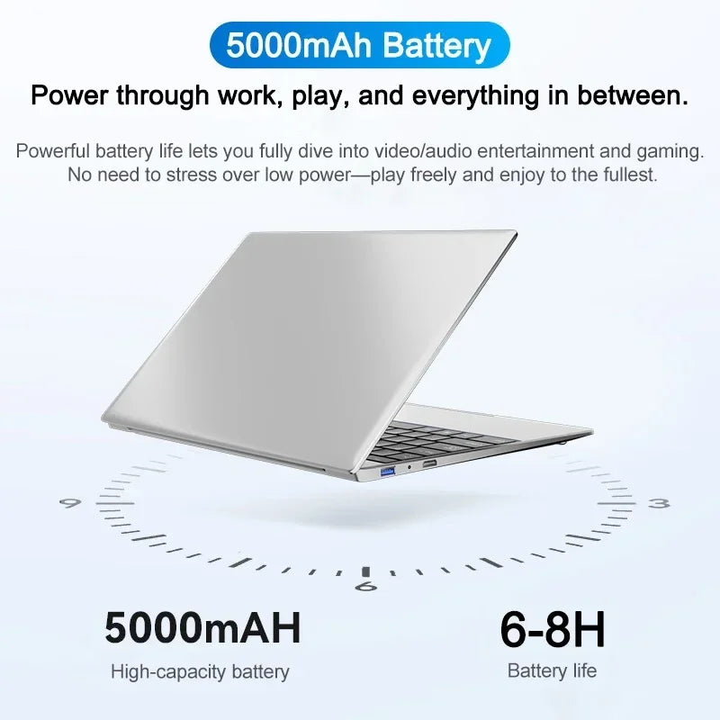 14.1 Inch Gaming Laptop Ultra Slim 32GB 2TB SSD Windows 11 Intel Core i7 8650U PC Gamer Office Notebook 1920x1080 HD Max