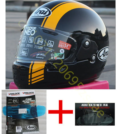 RAPIDE NEO Japanese Mode Full Face Helmet,For Harley Motorcycle And Cruise Motorcycle Protective Helmet,Bright Black Yellow