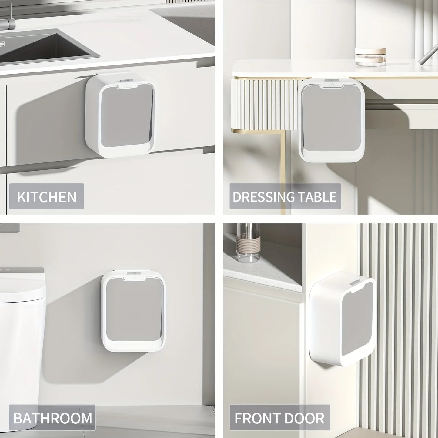 Hanging Trash Can,Motion Sensor Waste Bin Wall Mounted Smart Sensor Trash Bin with Lid for Kitchen Cabinet Door Under Sink
