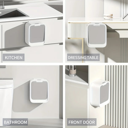Hanging Trash Can,Motion Sensor Waste Bin Wall Mounted Smart Sensor Trash Bin with Lid for Kitchen Cabinet Door Under Sink